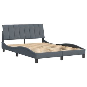 Cadre de lit rembourré en velours gris foncé Hanko sans matelas, tailles disponibles : 53,9 x 74,8 pouces - Product Image 2