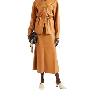 กระโปรงหนังทรงเอ ผู้หญิง ไซส์ใหญ่ ระบายอากาศได้ดี เอวธรรมชาติ เป็นมิตรกับสิ่งแวดล้อม ความยาวระดับเข่า แบบพันรอบตัว สีตามสั่ง ชุดราตรีเซ็กซี่ - Product Image 4