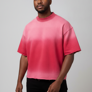 Camiseta Oversize Rosa de Calidad Premium con Efecto Desgastado por el Sol, Estilo Vintage, Lavado Ácido, para Hombre - ¡Gran Oferta! - Product Image 3