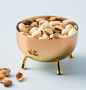 Elegante Tazón para Aperitivos con Base de Metal Dorado, Plato Decorativo para Servir Pistachos y Dulces, para una Presentación Moderna en la Mesa de Comedor - Product Image 1