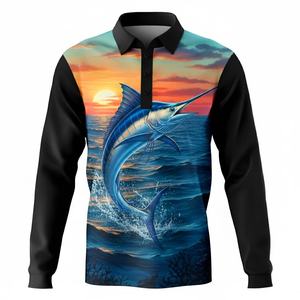 Maillot de pêche pour homme en coton 100% sublimé, respirant, anti-UV UPF 50, séchage rapide, antibactérien, motif fruits, personnalisé, haute qualité, OEM - Product Image 3