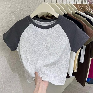 Men's Raglan Sleeve T-Shirt <b>White</b> <b>Black</b> Contrast 100% Cotton Jersey O-Neck Casual Regular Fit Solid Color Block Design - Product Image 5