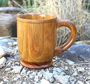 Wooden Mug Handmade Solid Wood Coffee Mug Natural Finish Rustic Style Eco Friendly Drinkware for Home Use - Product Image 2