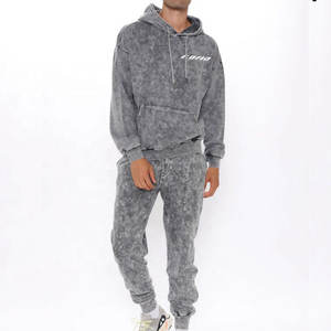 Conjunto Deportivo Casual para Hombre, Estilo Streetwear, Sudadera con Capucha y Pantalones, Lavado Ácido, Look Moderno - Product Image 1