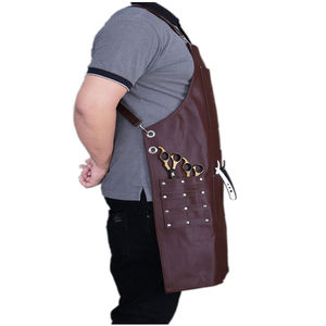 Delantal de Barbero Profesional con Bolsillos de Cuero para Hombres y Mujeres, Delantales Utilitarios para Trabajos en Madera, Logotipo Personalizado para Jardinería y Barbacoa - Product Image 2