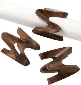 Anneau de serviette rond en bois d'acacia moderne, luxueux, écologique et durable, taille et logo personnalisables pour mariages, fêtes, décoration de la maison et d'hôtels - Product Image 6