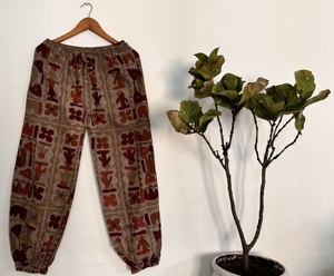 Joggers Harem de algodón satinado para mujer, pantalones holgados rectos de lavado de piedra bohemio de tamaño libre, pantalones planos de invierno cómodos para Yoga Jogging - Product Image 5