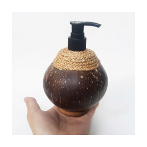 Dispensador de Jabón Líquido Hecho a Mano con Cáscara de Coco, Decoración Rústica para Baño - Product Image 2