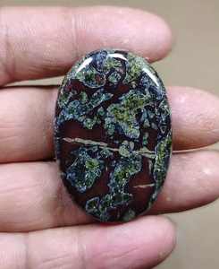 Top Quality Dragon Blood Jasper Oval Cut Gemstone Green Red <b>Black</b> <b>Polished</b> For Jewelry Making - Product Image 4
