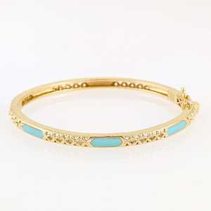 Colorful Brass Resin Bangles Light Turquoise Color Fashion Jewelry Best Gift for <b>Girlfriend</b> Product Manufacturer From India - Product Image 3