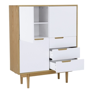 Modern <b>Tall</b> <b>Storage</b> Sideboard Cabinet with Shelves for Living Room Dining Room Home Office Furniture Organizer - Product Image 2