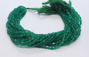 ลูกปัดหินออนิกซ์สีเขียวทรงรีเรียบขนาด 5x7 มม. ลูกปัดพลอยออนิกซ์สีเขียว 13 นิ้ว ลูกปัดหินออนิกซ์สีเขียวธรรมชาติทรงรีสำหรับทำเครื่องประดับ - Product Image 4