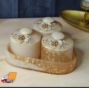 Modern Luxury Resin Spice Storage Jars <b>Set</b> with Resin Lids Cylinder Shape See Through Design for Wedding Decor At Best Price - Product Image 1