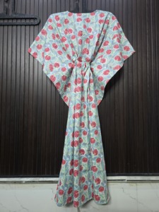 Robe ample à imprimé floral pour femmes grandes tailles, col en V, manches longues, style bohème, robe décontractée longue jusqu'aux chevilles - Product Image 6