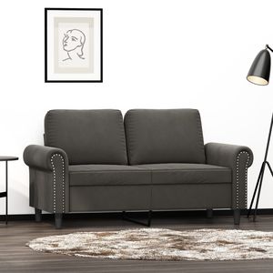Divano a 2 Posti in Velluto Grigio Scuro per Soggiorno, 100% Poliestere con Telaio in Legno e Metallo - Product Image 1