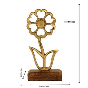 Ornement en fil métallique en forme de fleur dorée, décoration de Noël moderne à poser sur table, décoration intérieure - Product Image 4