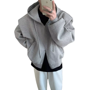 Sweat-shirts à capuche zippés 2024, entièrement imprimés, à épaules tombantes, poids lourd 500 GSM, 100% coton, séchage rapide, respirants - Product Image 1