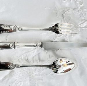 Ensemble de couverts de luxe en acier inoxydable, deux tons or et argent, manche cylindrique, vaisselle de mariage - Product Image 5