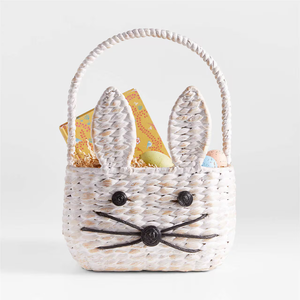 Wholesale Woven Water Hyacinth White <b>Bunny</b> Kids <b>Easter</b> <b>Basket</b> <b>Baskets</b> for Gifts from Vietnam - Product Image 1