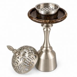 Quemador de incienso de resina y acero inoxidable |   Porta Incienso Árabe con Acabado en Piedra, Bandeja Decorativa para Hogar, Hotel, Majlis, Juego de Regalo de Lujo - Product Image 1