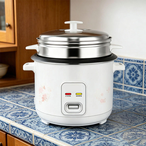 Mini cuiseur à riz 2,8 L, cuve intérieure en acier inoxydable, commande mécanique, cuisson rapide, appareil électroménager, forme cylindrique, blanc, 1000 W - Product Image 4