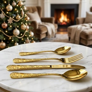 Unique Stainless Steel Flatware Cutlery <b>Set</b> Includes Steak Knives <b>Fork</b> <b>Spoon</b>-for Parties <b>Set</b> Wholesale Price Cutlery <b>Set</b> - Product Image 1