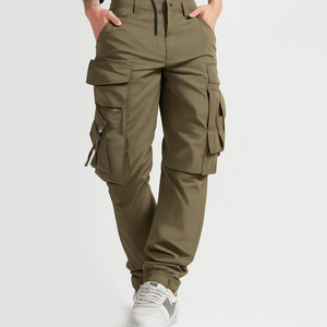 Pantalones Cargo Azul Marino para Hombre con Múltiples Bolsillos, Cintura Elástica, Estilo Workwear, Tela de Lona de Secado Rápido, para Otoño - Product Image 5