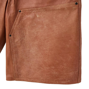 Pantalones Cortos de Cuero Holgados Personalizados, Estilo Casual, Vintage, Ecológicos, para Hombre - Product Image 4