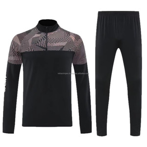Chándal de Fútbol Unisex de Cuello Alto, Manga Larga, Ligero, Transpirable, de Poliéster, para Entrenamiento, con Nombre y Números del Equipo, Transferencia Térmica - Product Image 1