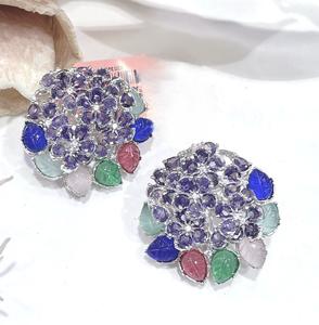 ต่างหูแบบติดหูชุบเงินประดับเพชรซิคอนคุณภาพดีเยี่ยมสำหรับผู้หญิงและเด็กผู้หญิง ดีไซน์ทันสมัย เหมาะสำหรับงานเลี้ยงกลางคืนและแฟชั่น - Product Image 2