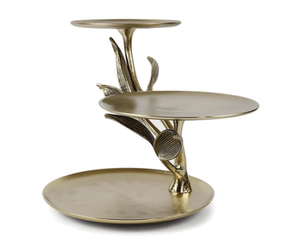 ชั้นวางเค้กอะลูมิเนียม 3 ชั้น ลายใบไม้สวยงาม สีทองอ่อน ทนความร้อน ไม่ติดกระทะ เป็นมิตรกับสิ่งแวดล้อม - Product Image 6