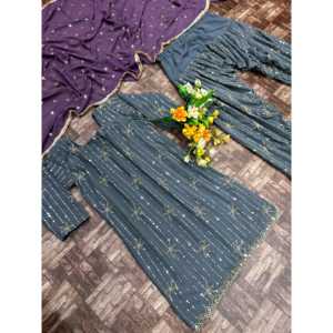 Vêtements de créateur indiens et pakistanais Beau haut-bas et Dupatta pour une tenue de fête - Product Image 2