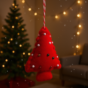 Décoration de Noël suspendue en feutre de laine, artisanat traditionnel en forme d'arbre, écologique et durable, motif flèche rouge, idéale comme cadeau - Product Image 3