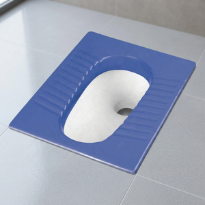 WC Céramique Designer Bicolore Bleu et Blanc Vistaar, Style Squatting, pour l'Exportation sur le Marché des Philippines - Product Image 4