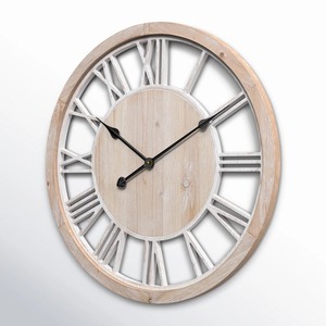 Rustic Wood <b>Wall</b> <b>Clock</b> Round Analog Quartz Design for Living Room <b>Decor</b> At Best Price - Product Image 1