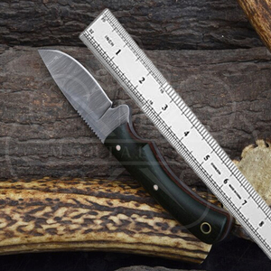 Couteau de chasse artisanal en acier Damas, manche en Micarta et bois de jute, couteau de survie Bushcraft à lame pleine, fournisseur OEM - Product Image 1