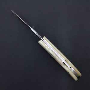 Couteau pliant artisanal unique en acier inoxydable avec magnifique manche en os, couteau de survie, outils personnalisables pour homme avec étui - Product Image 3