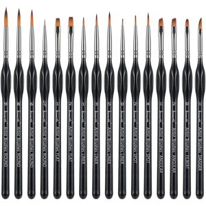 Set di 16 Pennelli Miniatura per Dettagli, per Pittura Artistica, Acrilico, Olio e Acquerello - Product Image 1