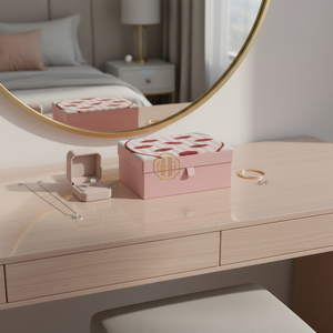 Custom Handmade MDF & Fabric Beaded Jewelry <b>Box</b> <b>Floral</b> Pattern Luxury Decorative Storage 1-3L Capacity Gift Packaging Wholesale - Product Image 1