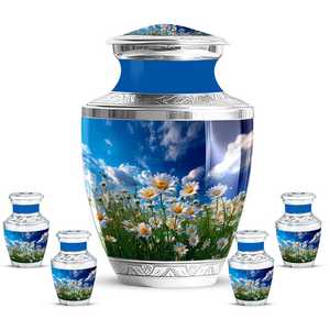 Urna Conmemorativa Estilo Americano con Mariposas Voladoras para Cenizas de Adultos, Urna de Cremación Grande con Acabado Brillante, Diseño de Color Personalizable - Product Image 5