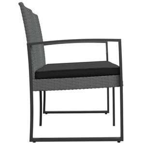 Banc de jardin 2 places en polypropylène gris foncé avec effet rotin - Product Image 4