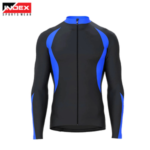 Maillot de Ciclismo para Hombre Index, Manga Larga, Negro y Amarillo, Cierre Completo, Transpirable, de Secado Rápido, Ropa Deportiva - Product Image 2
