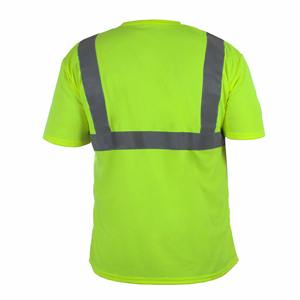 เสื้อยืดนิรภัยแบบมองเห็นได้ชัดเจนสำหรับผู้ชาย สีเหลือง แถบสะท้อนแสง แห้งเร็ว ชุดทำงาน เสื้อลำลองฤดูร้อน แขนสั้น - Product Image 3