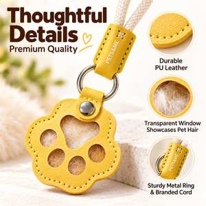 Pet Fur Keepsake Keychain Paw Print <b>Memorial</b> Key Ring Leather Pet Hair Souvenir Loss <b>Gift</b> for <b>Dog</b> Cat Owners - Product Image 4