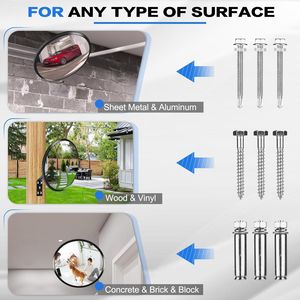 12 Specchi di Sicurezza Convessi Regolabili, Specchi di Sicurezza Curvi in Acrilico per Interni/Esterni con Supporto di Sicurezza Convesso - Product Image 3