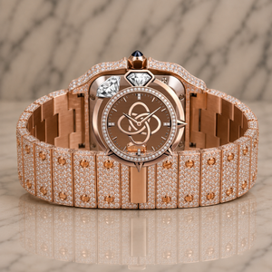 Reloj de Lujo de Cuarzo Cuadrado en Oro Rosa con Bisel de Diamantes, Esfera Analógica de 41 mm, Correa de 20 mm, Cronógrafo, Estilo Hip Hop, Unisex - Product Image 2