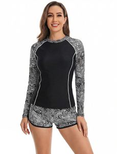 Women's 2-Piece <b>Long</b> <b>Sleeve</b> Rash Guard Bikini Beachwear for Racing Sports Wholesale <b>Swimsuit</b> Rash Guard - Product Image 4