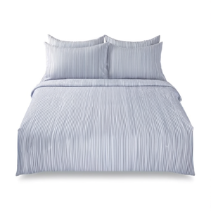 220TC Hotel <b>Bed</b> Sheet Set Stripe Cotton Bedding for King Size <b>Bed</b> & 2 Pillow <b>Covers</b> for Home & Hotel - Product Image 1