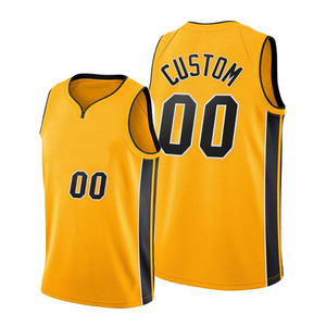 Maillot de basket personnalisé jaune et noir en mesh sans manches, col en V, respirant, impression sublimée, unisexe adulte, toutes saisons - Product Image 5