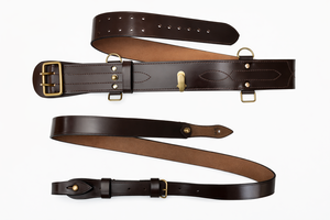 Ceinture Sam Browne en cuir véritable avec bandoulière croisée, style britannique - Product Image 5